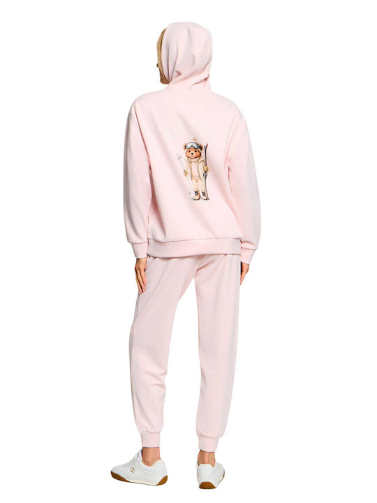 Athleisure W Дамски Суитшърт с Качулка Розов