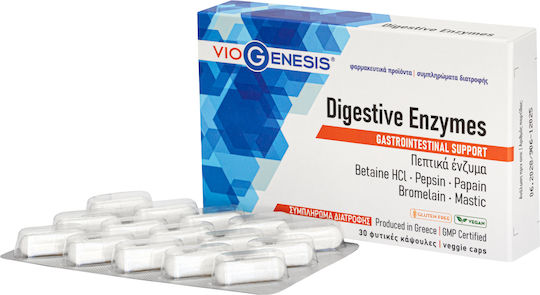 Viogenesis Digestive Enzymes 30 κάψουλες 30 ταμπλέτες