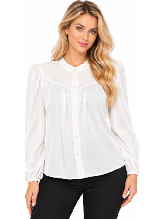 Long Sleeve Women's Shirt White WC-AM23-2013-27SH-White