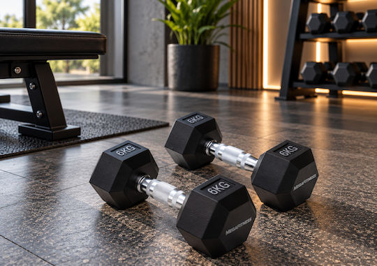 MegaFitness Sechseck-Kurzhantel 1 x 6 kg