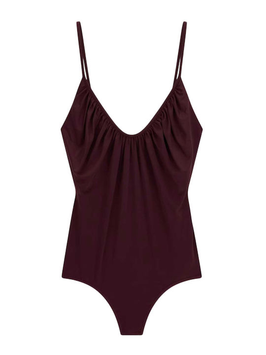 Guess Marciano W Ezme Sl Bodysuit G6bp06k6521-a40t Burgundy