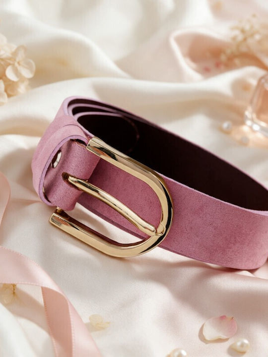 Breiter Rosa Damen-Ledergürtel