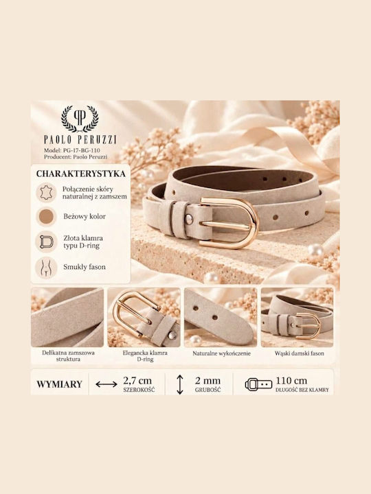Damen-Ledergürtel Beige