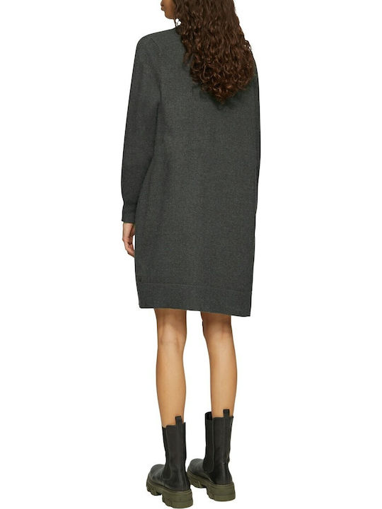 Long Women's Knitted Cardigan Black