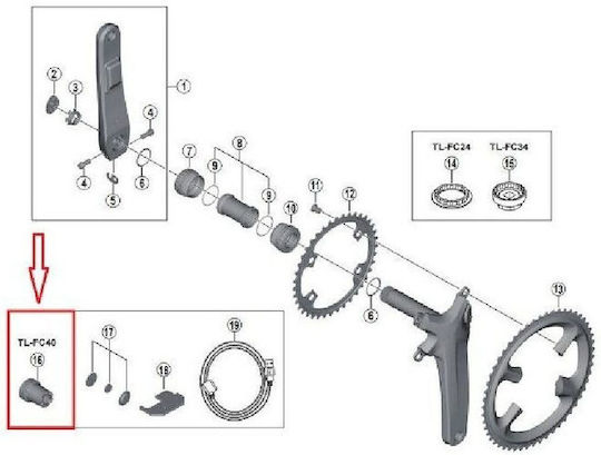Инструмент за монтаж Shimano TL-FC40 FC-R9100-P