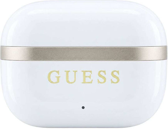 Glossy Gold Lineprinted Classic Logo Earbud Bluetooth Handsfree Ακουστικά με Θήκη Φόρτισης Χρυσά