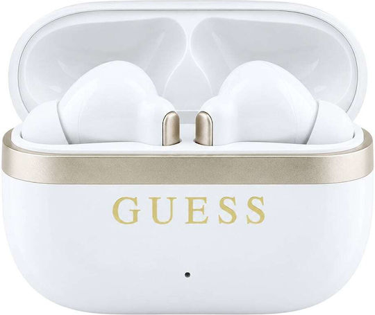 Glossy Gold Lineprinted Classic Logo Earbud Bluetooth Handsfree Ακουστικά με Θήκη Φόρτισης Χρυσά