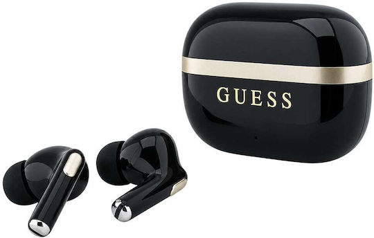 Glossy Gold Lineprinted Classic Logo In-ear Bluetooth Handsfree Headphones with Gold Charging Case