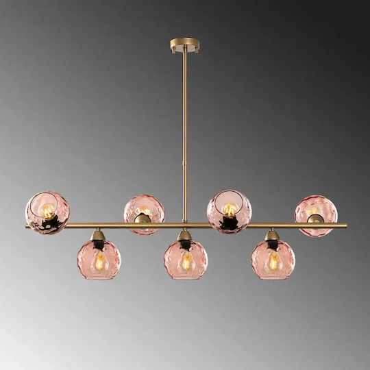 Opviq Benek Pink Pendant Light for 15 E27 Bulbs 10x10 cm