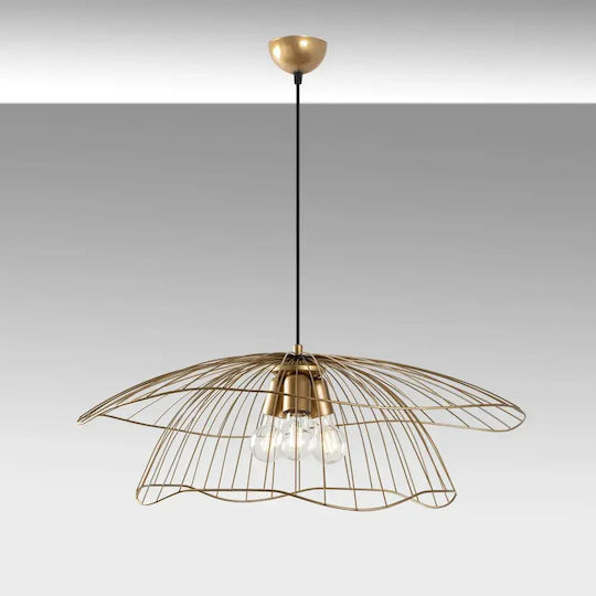 Opviq Mantar Hängende Deckenleuchte Gold mit E27-Fassung 70x70x124 cm