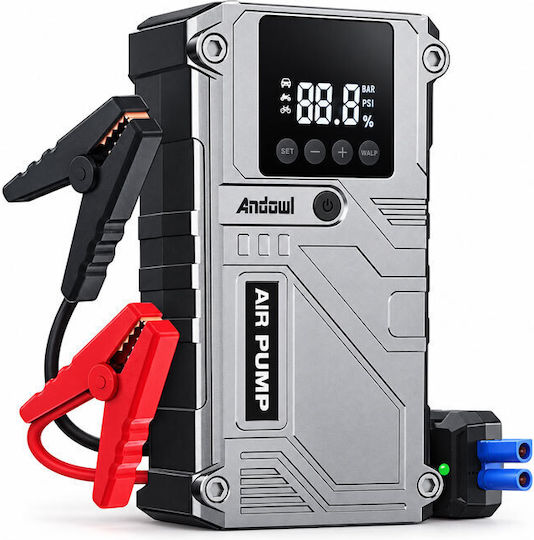 Andowl Q-XD639 Преносим Стартер за Акумулатори на Автомобили и Мотоциклети 15000mAh с Външна Батерия / USB / Помпа 12V