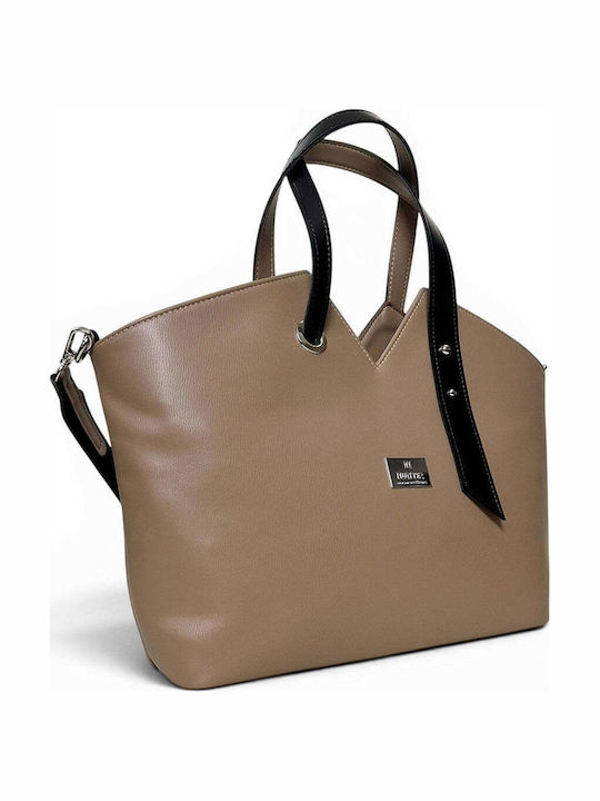 Damen-Schultertasche Triangle Tote Mokka Cigarre
