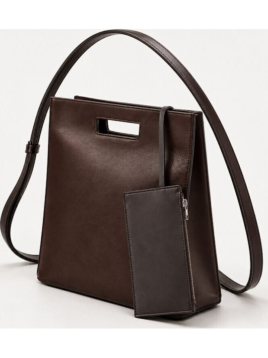 Leather Women's Shoulder / Crossbody Bag Suede Marrone