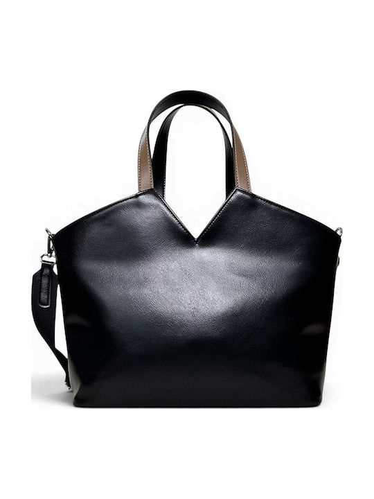 Γυναικεία Τσάντα Ώμου Triangle Tote Mokka Μαύρο