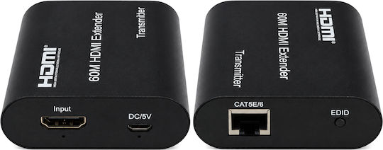 Powertech Extender Video HDMI Cab-h204 Prin Cablu RJ45 1080p/60hz Loop Până la 120m Dm130693