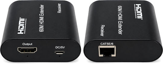Powertech Extender Video HDMI Cab-h204 Prin Cablu RJ45 1080p/60hz Loop Până la 120m Dm130693
