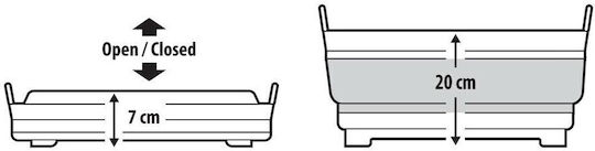 Foldable Sink Drainage Plug Hand Grips White Grey 12lt 7>20cm Lampa L4072.2