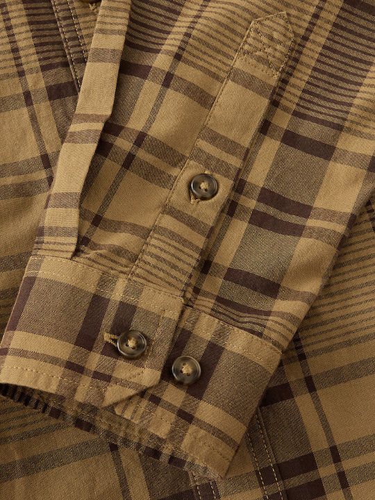 Long Sleeve Checked Shirt in a Loose Fit Dark Cove