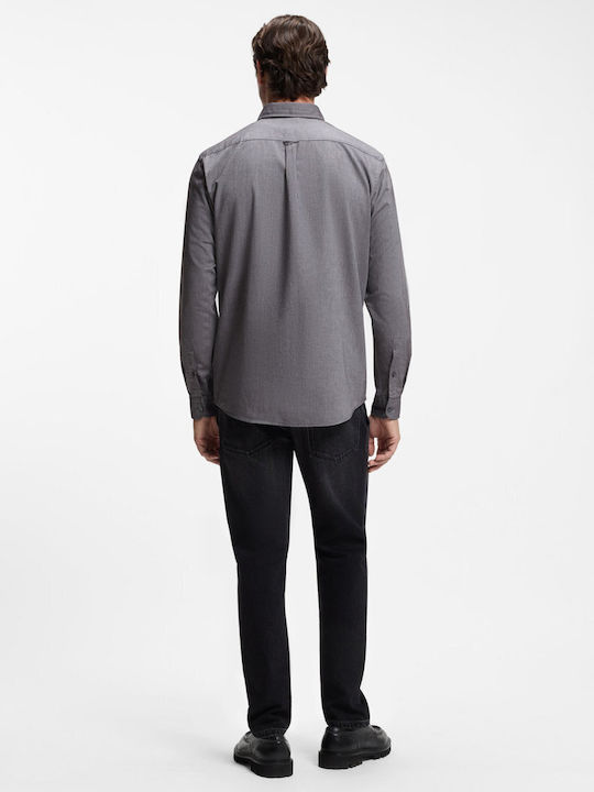 Rickert Long Sleeve Shirt in Regular Fit Dark Brown