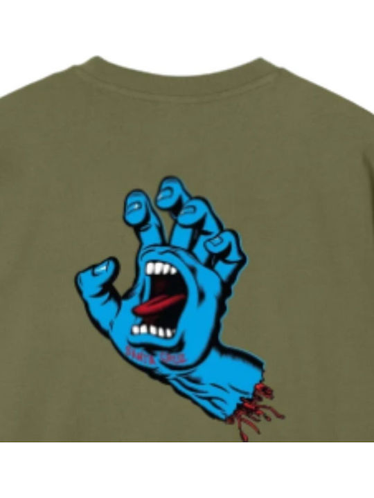 Screaming Hand Chest T-shirt Khaki