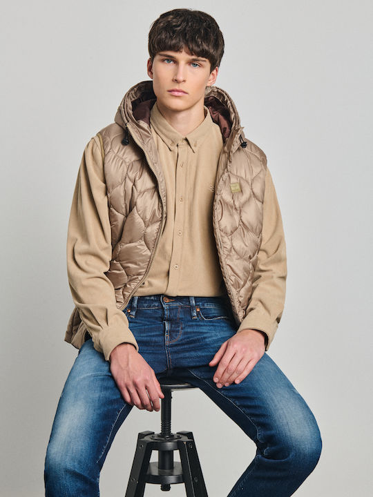 Ärmellose Jacke Taupe