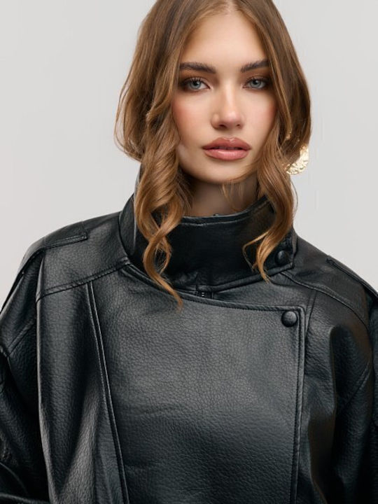 Long Women's Jacket for Spring/Autumn Black