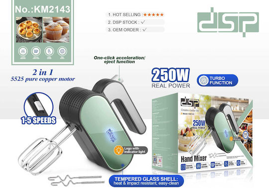 DSP KM2143 Μίξερ Χειρός 250W Πράσινο