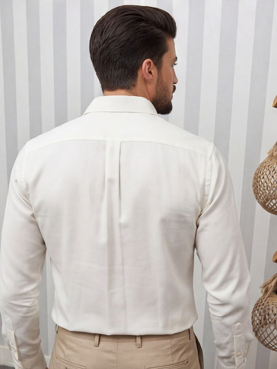 Long Sleeve Regular Fit Shirt Ecru