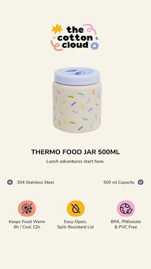 The Cotton Cloud Stainless Steel Kids' Food Container 0.5 Litre