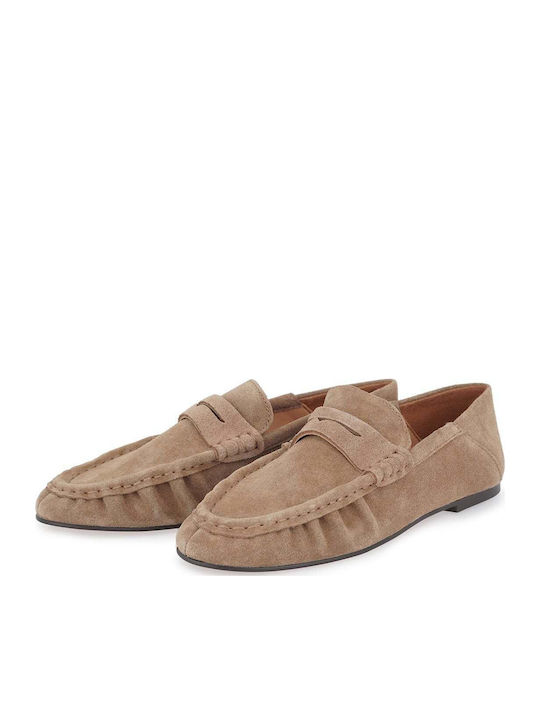 Suede Women's Loafers in Brown