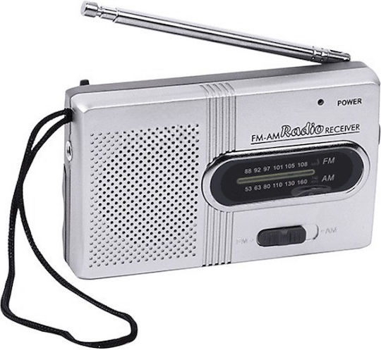 PR-21 Tragbares Batterieradio Silberfarben