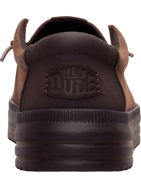 Leather Men's Moccasins in Tabac Brown Colour