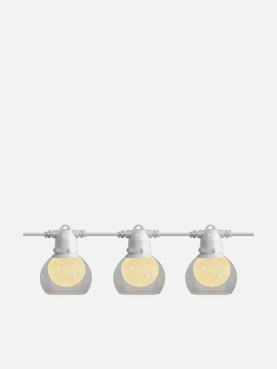 GBC Wasserdichte LED-Lichterkette IP44 8 m mit 10 Lampen Warmweiß