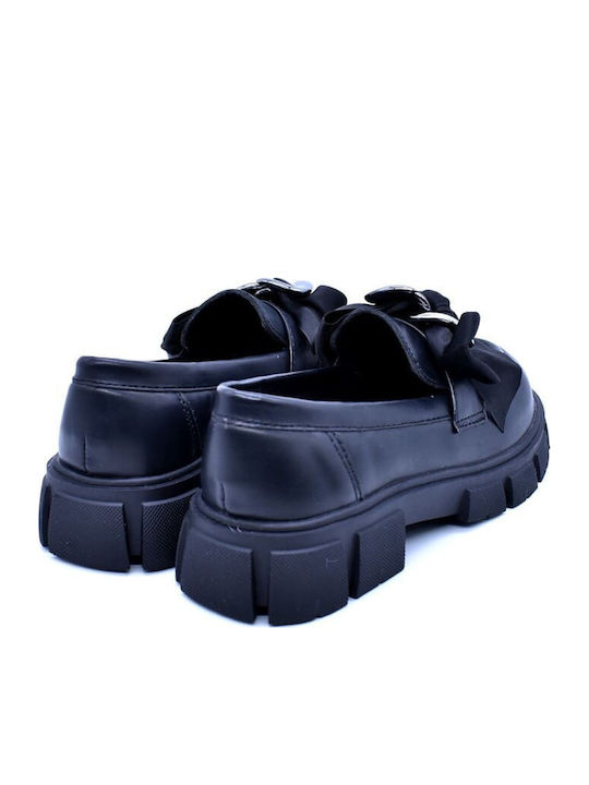 Anatomic Kids Black PU Leather Moccasins