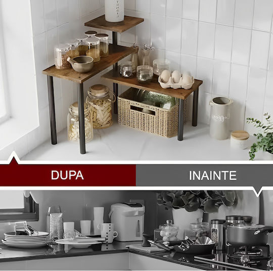 Επιτραπέζια Βάση Ξύλινη 66x17.5x38εκ. Καφέ