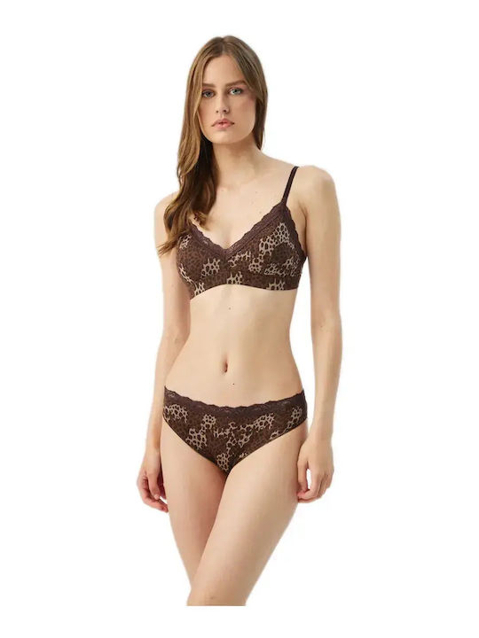 Elegance Women's Brown-Mocha Animal Print Sports Bra