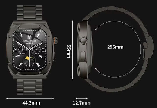 Z17 Max Stainless Steel Smartwatch με Παλμογράφο (Ασημί)