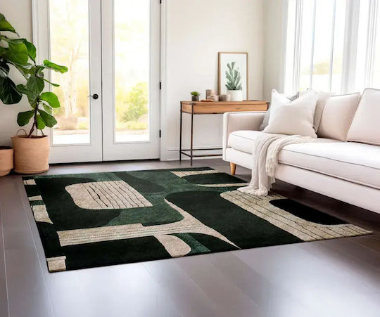 Conceptum Hypnose Bsr Wohnzimmer Teppich Rechteckig Grün-Beige 160x230cm