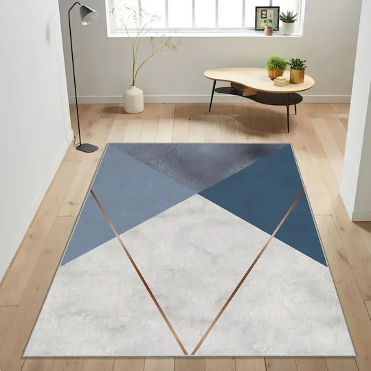 Conceptum Hypnose Hm-crp25-51 Wohnzimmer Teppich Rechteckig Blau-Ecru 80x140cm