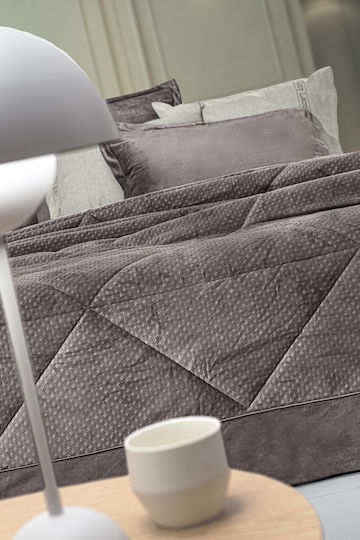 Guy Laroche King Size Sherpa Comforter 260x240 cm Prellude COCOA