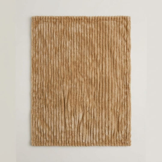 Sidirela Fleece Decke Doppel 200x220cm Beige