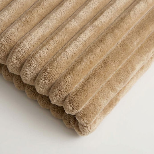 Sidirela Fleece Decke Doppel 200x220cm Beige