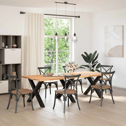 vidaXL Metallisches Möbelbein 3 Stück Für Tisch / Beistelltisch / Büro 90x72x72cm Schwarz