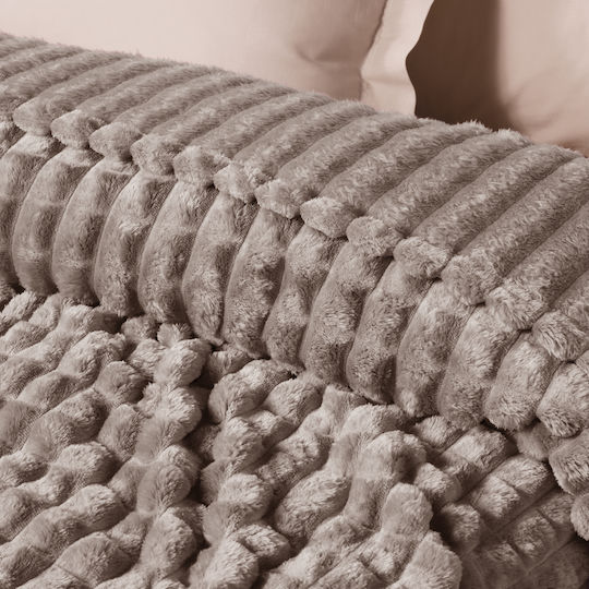 Das Home Κουβέρτα Fleece Μονή 160x220εκ. Taupe
