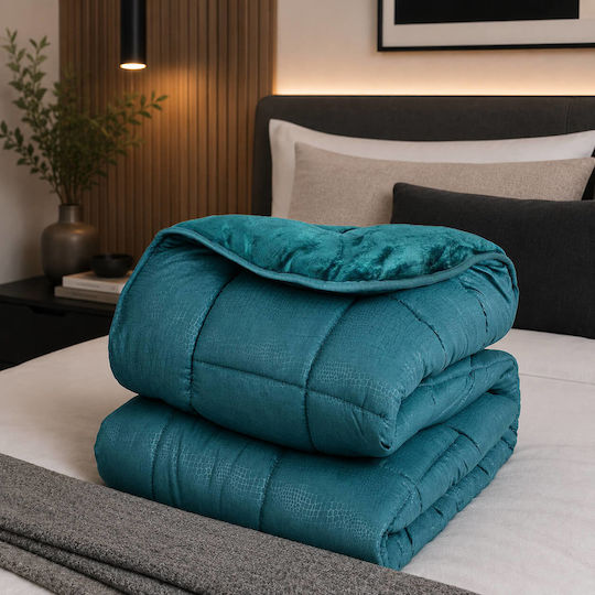 Astron Italy Sherpa Comforter with Microfiber Filling Single 160x240cm Green