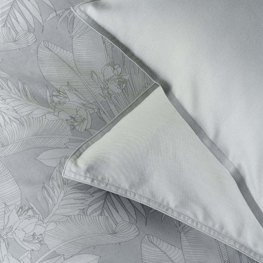 Kentia Solaya Σετ Μαξιλαροθήκες Oxford Grey 50x70εκ.