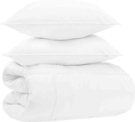 vidaXL King Size Set 260x240 cm White 3 Pieces