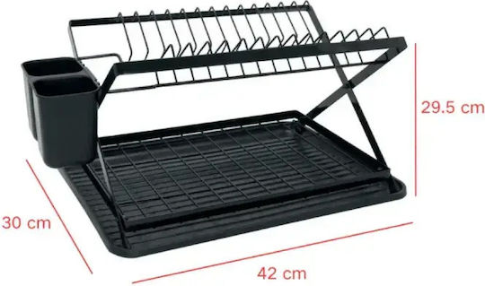 Scurgător pentru Chiuvetă din Plastic Negru 42x30x29.5cm
