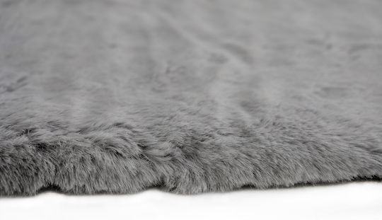 Polcarpet Covor Rotund Din Blană Gri Rabbit Silver Φ160cm