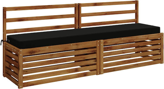 vidaXL Възглавница за градинска пейка Soest Черна 2 бр. 40x180 см.